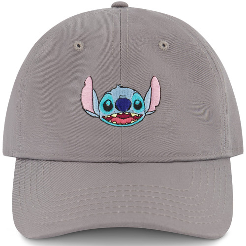 Disney Stitch Dad Hat, Adjustable Cotton Baseball Cap with Curved Brim, Grey, One Size