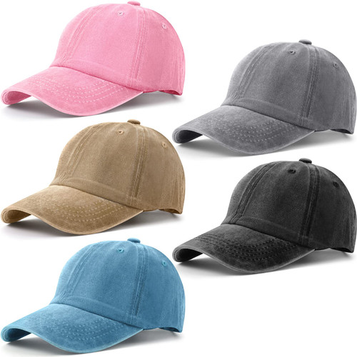 Norme 5 Pieces Unisex Cotton Vintage Baseball Cap Low Profile Unstructured Baseball Hat Washed Distressed Baseball Hat Baseball Cap Twill Adjustable Dad Hat (Assorted Color), One Size