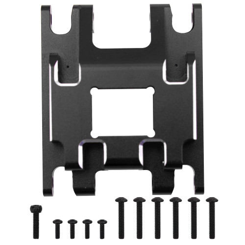 ShareGoo Aluminum Skid Plate Skidplate Transmission Gearbox Mount Compatible with Traxxas TRX4M 1/18 RC Crawler Car Upgrades Parts (Black)