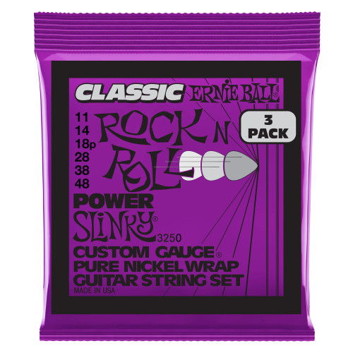 Ernie Ball Power Slinky Classic Pure Nickel Electric Guitar Strings 3-Pack, 11-48 Gauge (P03250) Ernie Ball Power Slinky Classic Pure Nickel Electric Guitar Strings 3-Pack, 11-48 Gauge (P03250)