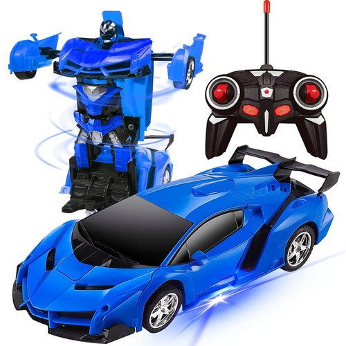 Ynybusi Transform Toys-Remote Control Car,Transform Car Robot Rc Car Deformation Toy for Kids Boys Girls,1:18 Scale Remote Control Transforming Car with One Button Transformation-Blue Ynybusi Transform Toys-Remote Control Car,Transform Car Robot Rc Car Deformation Toy for Kids Boys Girls,1:18 Scale Remote Control Transforming Car with One Button Transformation-Blue