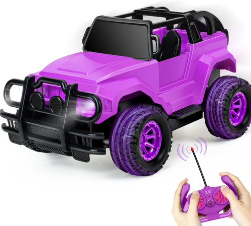 YongnKids Remote Control Car for Kids, Rc Car Toy for 3 4 5 6 7 8 Years Old Girls Boys- 1:20 Scale Rc Truck with Lights for Grils Age 3-5 Birthday Christmas Rc Racing Vehicle Toy Gift -Purple Rc Cars