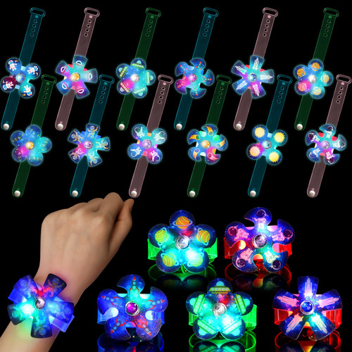 SCIONE LED Light Up Fidget Spinner Bracelets 24 Pack Space Party Favors for Kids 4-8 8-12 Goodie Bags Pinata Stuffers Classroom Prizes Glow In The dark Party Supplies Birthday Return Gifts for Kids SCIONE LED Light Up Fidget Spinner Bracelets 24 Pack Space Party Favors for Kids 4-8 8-12 Goodie Bags Pinata Stuffers Classroom Prizes Glow In The dark Party Supplies Birthday Return Gifts for Kids