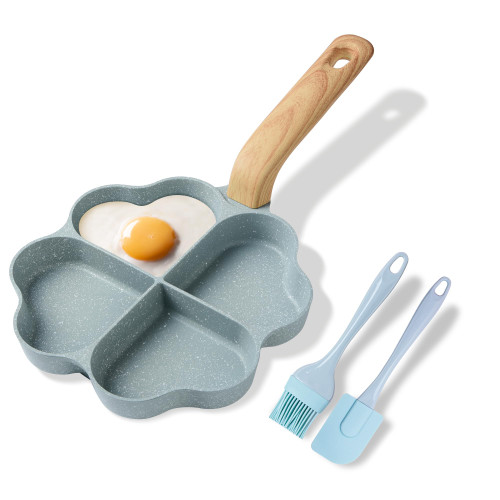 Caannasweis 4-Cup Nonstick Egg Frying Pan, Healthy Granite Omelette Pan Egg Cooker Pan Egg Skillet for Breakfast, Pancake, Plett pan, Crepe Pan