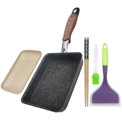 Paweiya Tamagoyaki Pan Set, Japanese Omelette Pan Nonstick, Square Tamagoyaki Egg Roll Pan, Tamago Pan Rectangle Paweiya Tamagoyaki Pan Set, Japanese Omelette Pan Nonstick, Square Tamagoyaki Egg Roll Pan, Tamago Pan Rectangle