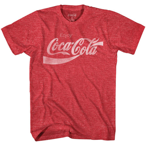 Coke Classic Vintage 80's Adult Logo T-Shirt(Heather Red,Medium)