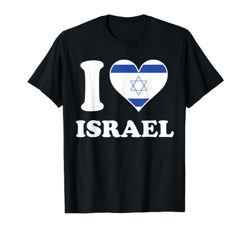 I Love Israel Israeli Flag Heart T-Shirt