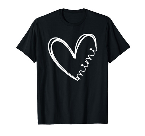 Funny Mimi Heart for Grandma Mother Day Women T-Shirt