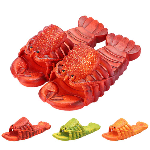 Lobster Slippers for Women and Men | lobster slides | Lobster Flip Flops | Lobster Sandals |Bathroom Slippers | Extremely Comfy | Cushioned Thick Sole?red -40-41 ?