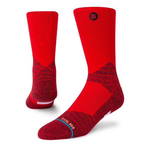 Stance Icon Sport Crew Socks (Large, Red)