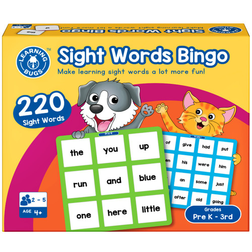 LEARNING BUGS The Complete Sight Words Bingo Game Set, Master 220 High-Frequency Dolch Sight Words for Pre-K to Grade 3