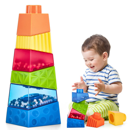 Toddler Montessori Toys for 1-Year-Old Boys Girls 6 Pcs Sensory Stacking Blocks Baby Toys for 12-18 Months Age 1-3-Year Old Educational Learning Toys for 1-Year-Old Building Toy Birthday Gift Toddler Montessori Toys for 1-Year-Old Boys Girls 6 Pcs Sensory Stacking Blocks Baby Toys for 12-18 Months Age 1-3-Year Old Educational Learning Toys for 1-Year-Old Building Toy Birthday Gift