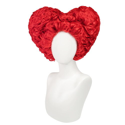 Fenspeed Red Queen of Heart Wig Red Cosplay Wig for Halloween Red Curly Wig for Women Short Red Costume Wig for Party