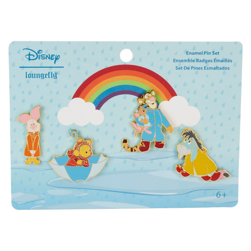 LOUNGEFLY Disney Winnie The Pooh and Friends Rainy Day 4 PC PIN Set LOUNGEFLY Disney Winnie The Pooh and Friends Rainy Day 4 PC PIN Set
