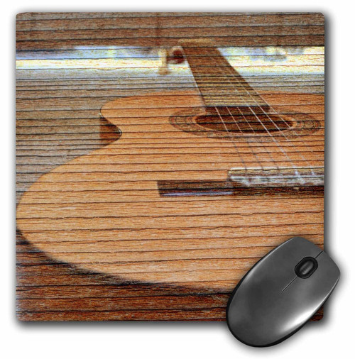 3dRose LLC 8 x 8 x 0.25 Inches Mouse Pad, Wood Guitar Full View Music (mp_29246_1)