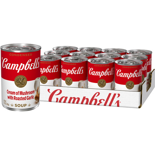 Campbell's Condensed Cream of Mushroom with Roasted Garlic Soup, 10.5 Ounce Can (Pack of 12) Campbell's Condensed Cream of Mushroom with Roasted Garlic Soup, 10.5 Ounce Can (Pack of 12)