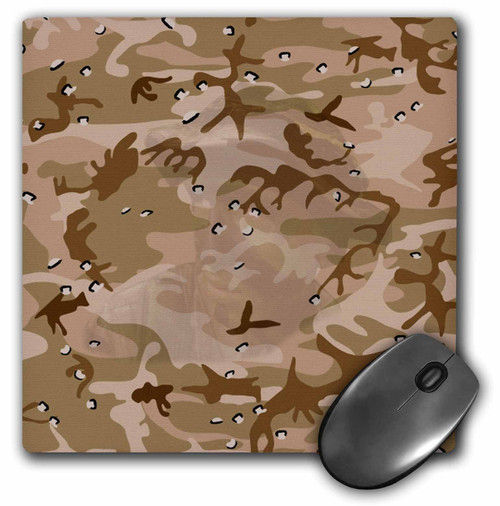 3dRose LLC 8 x 8 x 0.25 Inches Mouse Pad, Desert Gulf War Camouflage with Hidden Face (mp_60447_1) 3dRose LLC 8 x 8 x 0.25 Inches Mouse Pad, Desert Gulf War Camouflage with Hidden Face (mp_60447_1)