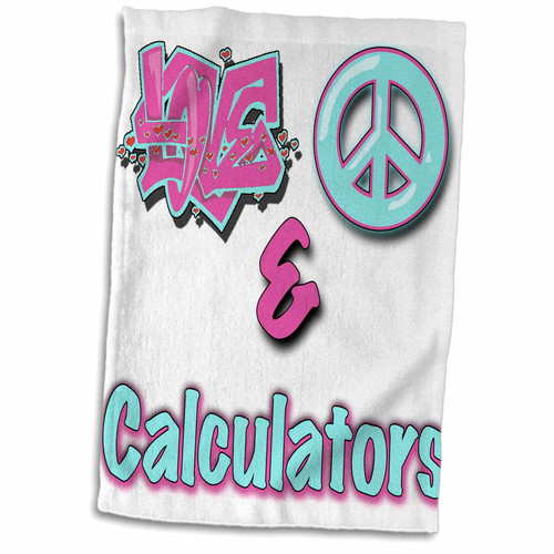 3dRose Love Peace And Calculators Pastel Blue and Purple - Towels (twl-122347-1) 3dRose Love Peace And Calculators Pastel Blue and Purple - Towels (twl-122347-1)