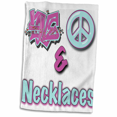 3dRose Love Peace And Necklaces Pastel Blue and Purple - Towels (twl-122430-1) 3dRose Love Peace And Necklaces Pastel Blue and Purple - Towels (twl-122430-1)