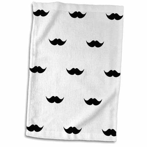 3dRose PS Chic - Black Retro Mustaches - Towels (twl-202366-1)