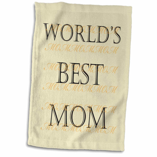 3dRose RinaPiro - Quotes - Worlds best mom black and beige saying - Towels (twl-211199-1) 3dRose RinaPiro - Quotes - Worlds best mom black and beige saying - Towels (twl-211199-1)