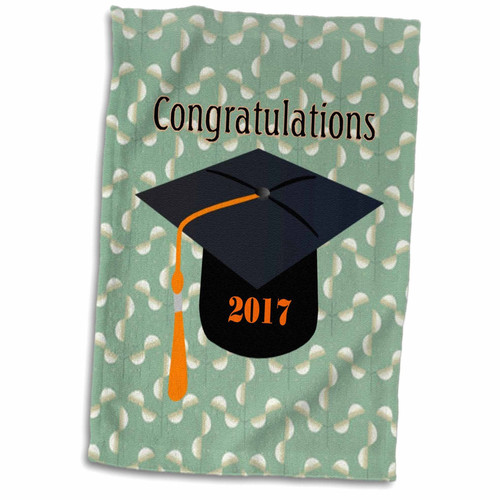 3dRose Image of Congratulations 2017 Black Cap Orange Tassel On Green Print - Towels (twl-252048-1) 3dRose Image of Congratulations 2017 Black Cap Orange Tassel On Green Print - Towels (twl-252048-1)