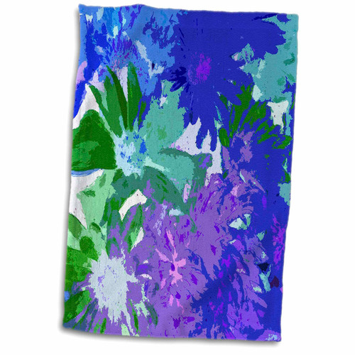 3dRose Florene Abstract Floral - Blue Purple Green Floral - Towels (twl-35320-1) 3dRose Florene Abstract Floral - Blue Purple Green Floral - Towels (twl-35320-1)