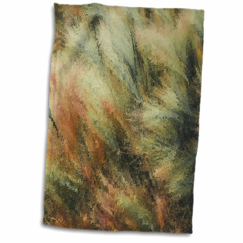 3dRose Image of Shades of Green and Orange with Ivory in Motion - Towels (twl-353320-1)
