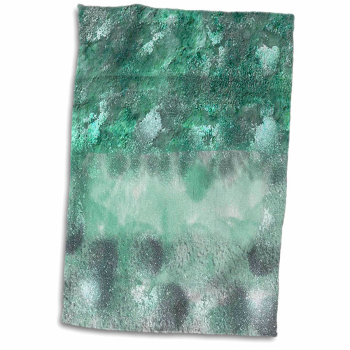 3dRose Image of Modern Painting with Marbleized Green and Gray - Towels (twl-371340-1)