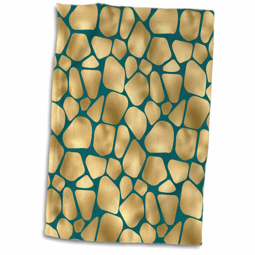 3dRose Green and Image of Gold Giraffe Spots Print Pattern - Towels (twl-379464-1)