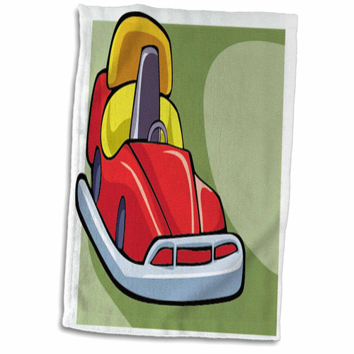 3dRose Florene Childrens Art - Red Bumper Car On Light Green - Towels (twl-43738-1) 3dRose Florene Childrens Art - Red Bumper Car On Light Green - Towels (twl-43738-1)
