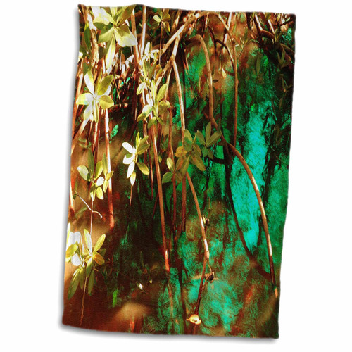 3dRose Florene Tropic Landscape - Florida Mangrove Roots in Red n Green - Towels (twl-80265-1)