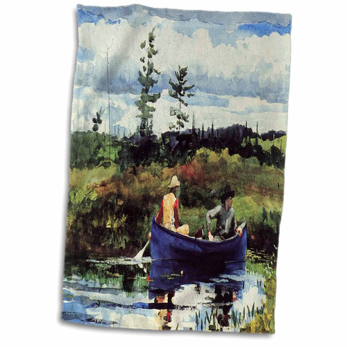 3dRose Photo of 1892 Winslow Homer Painting The Blue Boat - Towels (twl-80389-1)
