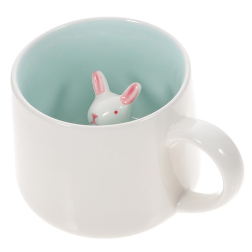 NOLITOY Ceramic Mug Ceramic Tea Cup Ceramic Espresso Cups Porcelain Tea Cup Cappuccino Cups Cow Coffee Cup Drink Mugs Cute Bunny Gifts Coffee Cups Ceramic Handheld 3d Ceramics Cereal Cup