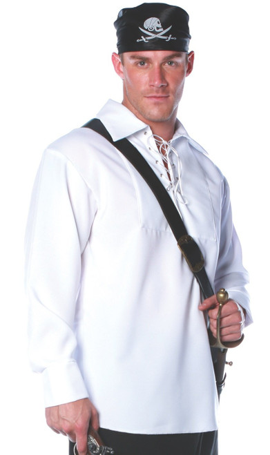Underwraps Costumes Men's Pirate Shirt Costume, White, One Size