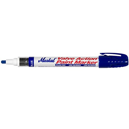 Markal 96825 Valve Action Paint Marker with 1/8" Bullet Tip, Blue (12 Markers)