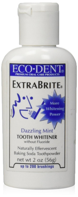 Eco-Dent Extra Brite Tooth Whitener, Without Fluoride, Dazzling Mint, 2 oz (56 g)