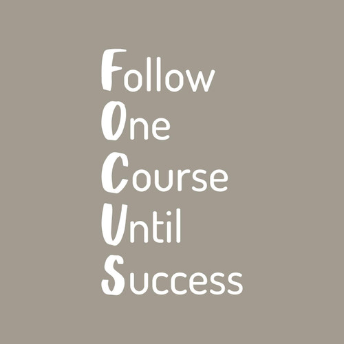Vinyl Wall Art Decal - Follow One Course Until Success - 30" x 17" - Trendy Inspirational Positive Quote Sticker for Living Room Playroom Office Meetings Conference Room School Classroom Decor
