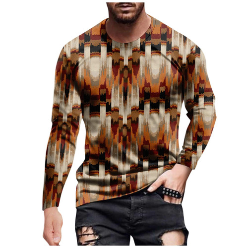 Mens Casual Shirts Men's Oversized Shirt Mens Funny T Shirts Muscle Mens T Shirt Graphic Men's T-Shirts Mens Shirts Big and Tall T for Men Men's T Shirt Graphic Abstract Large 1-Brown