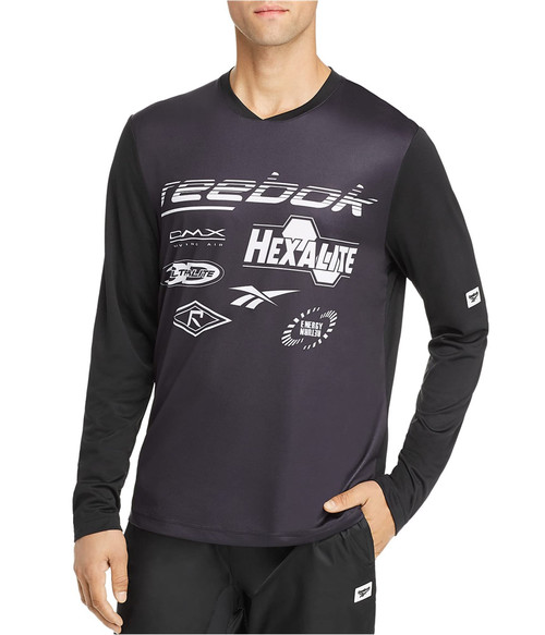 Reebok Classic Motocross Long Sleeve Tee, Black, Medium