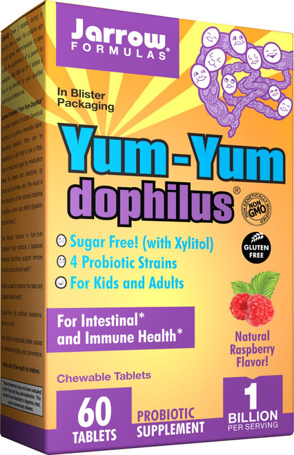 Jarrow Yum-Yum Dophilus Jarrow Formulas, Natural Raspberry Flavor, 60 Chewable