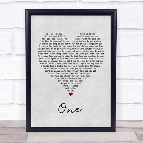 One Grey Heart Quote Song Lyric Music Poster Gift Present Art Print