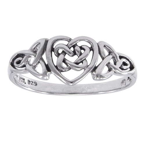 Sterling Silver Celtic Trinity Knot Heart Ring Size 4(Sizes 3,4,5,6,7,8,9,10,11,12,13,14,15,16)
