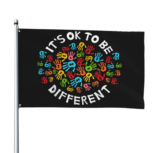 Autism Awareness-It's Ok to Be Different 4x6 Flag Indoor/Outdoor Banner Decorative Flag 100% Polyester Flag