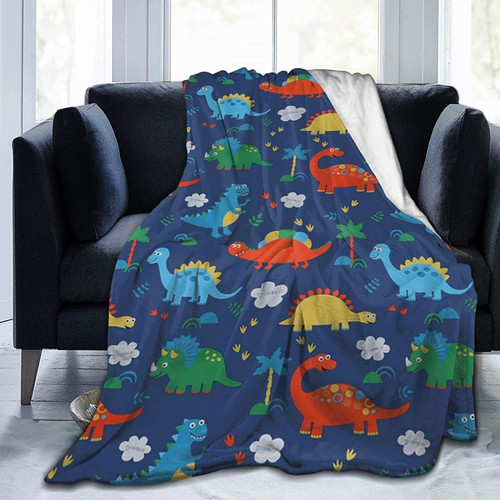 AIDIYANG Dinosaur Blanket for Boys, Kids Dinosaur Throw Blanket for Boys and Girls, Fluffy Cozy Dinosaur Fleece Blanket with Vibrant Colors and Cute Design for Sofa Bed Couch 50X60inch