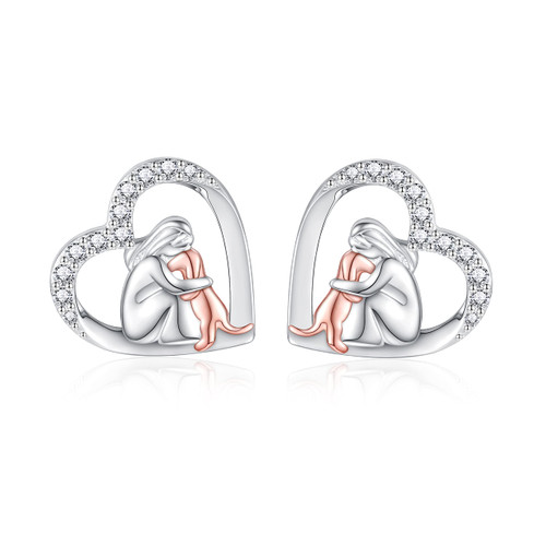 925 Sterling Silver Dog Earrings for Girls - Puppy Stud Earrings Cubic Zirconia Heart Jewelry Gifts for Women Dog Lover (Heart Stud) 925 Sterling Silver Dog Earrings for Girls - Puppy Stud Earrings Cubic Zirconia Heart Jewelry Gifts for Women Dog Lover (Heart Stud)