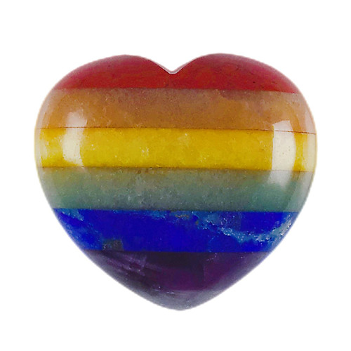 RECKSI 7 Chakra Worry Stone Figurine Decoration Carved Crystal Palm Pocket Stone for Reiki Healing, Energy Balancing, Heart Puff RECKSI 7 Chakra Worry Stone Figurine Decoration Carved Crystal Palm Pocket Stone for Reiki Healing, Energy Balancing, Heart Puff