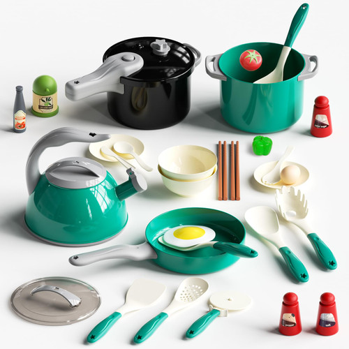 28? 32PCS Play Kitchen Accessories Toy,Kids Pretend Cooking Toys with Play Pots and Pans,Toddler Pretend Cooking Playset with Vegetables,Play Kitchen Toys for Girls Boys(Green).