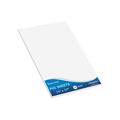 Mega Format Expanded PVC Plastic Sheets - 11" X 17" Rigid White Sheet for Crafts, Signage, & Displays - Sintra, Celtec PVC Board - Waterproof for Outdoors Use - 1/4" 6mm Thick - 1-Pk-White