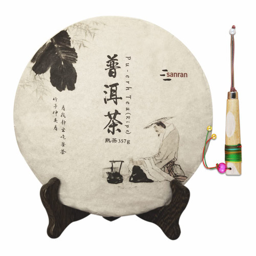 Puerh Tea Cake, Aged Ripe Pu Erh Tea, Chinese Yunnan Puer Tea Cake, 12.6oz/Pack Puerh Tea Cake, Aged Ripe Pu Erh Tea, Chinese Yunnan Puer Tea Cake, 12.6oz/Pack